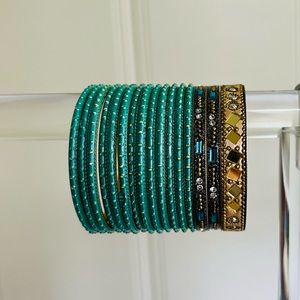 Kids Teal Indian Bangles 2-⅛ inches or 5.3 cm